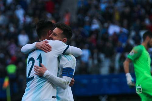 Foto de comemoração de gol da Argentina (Foto: AFA)