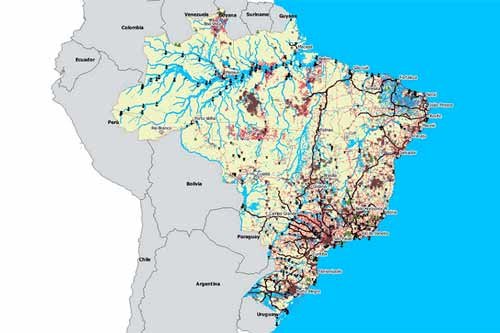 Foto do mapa do Brasil